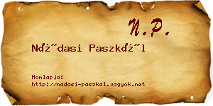 Nádasi Paszkál névjegykártya